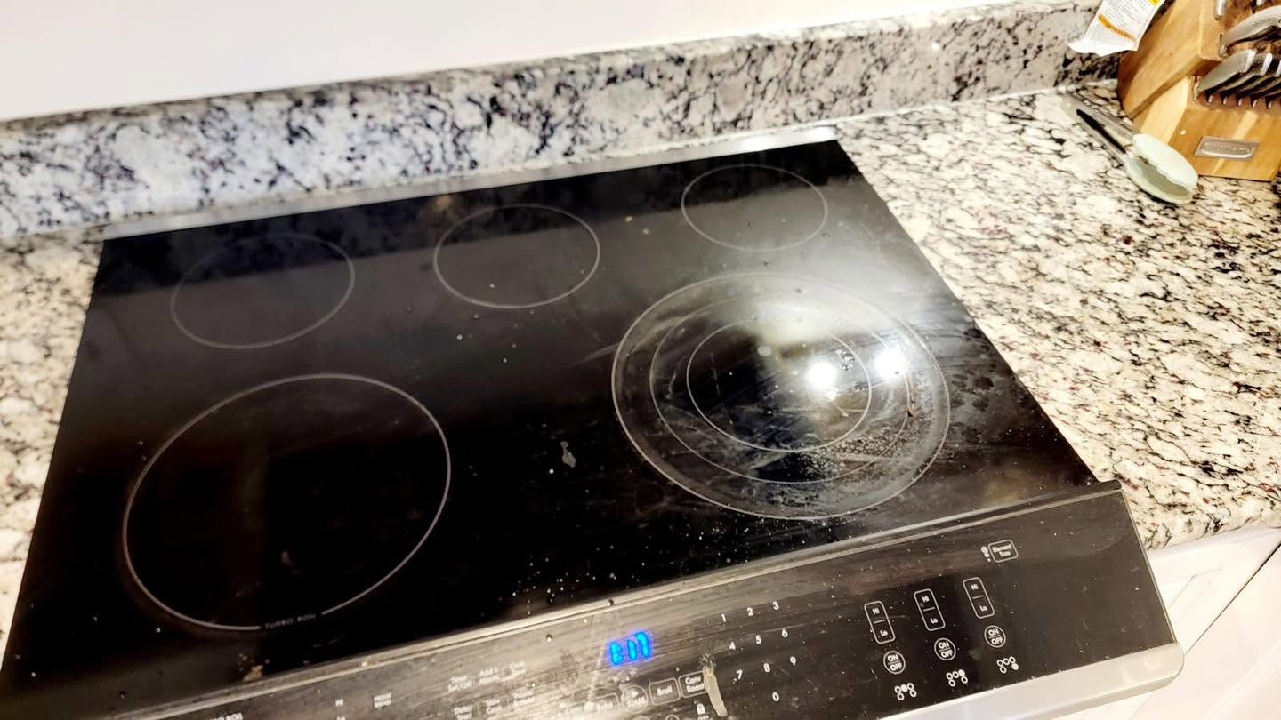 Stovetop before cleaning